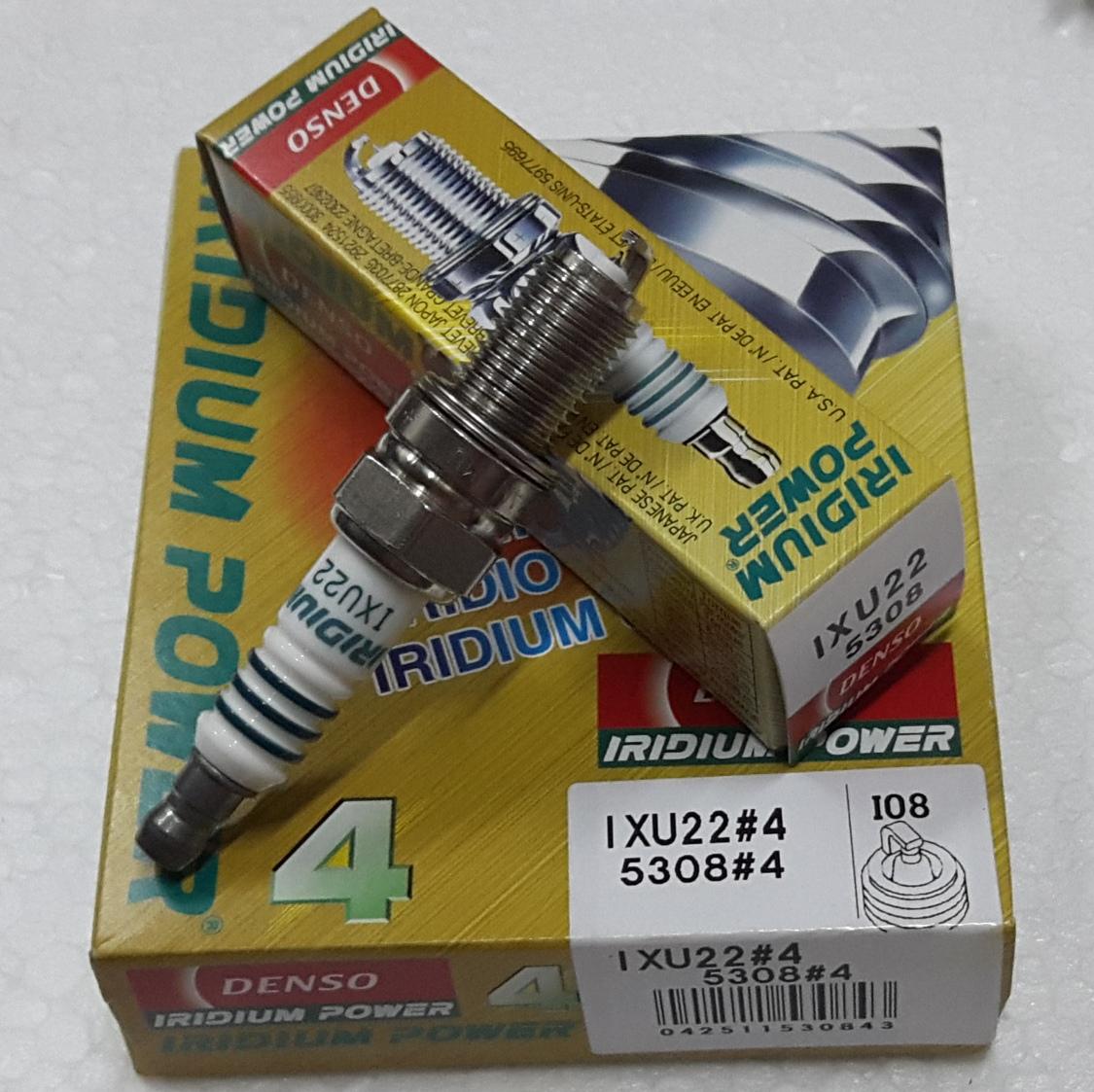 Bộ 4 Bugi DENSO IRIDIUM POWER IXU22  Bugi cho xe Spark - Made in Japan.