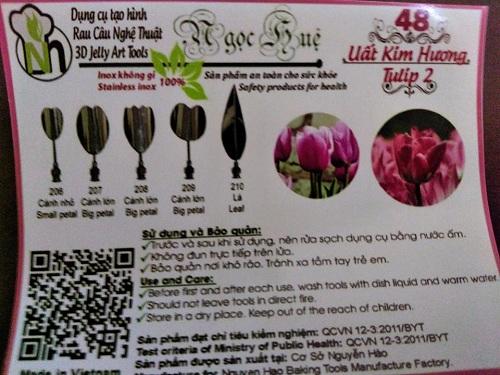 Kim rau câu 3D Ngọc Huệ (bộ 5 kim số 48 - hoa tulip 2)