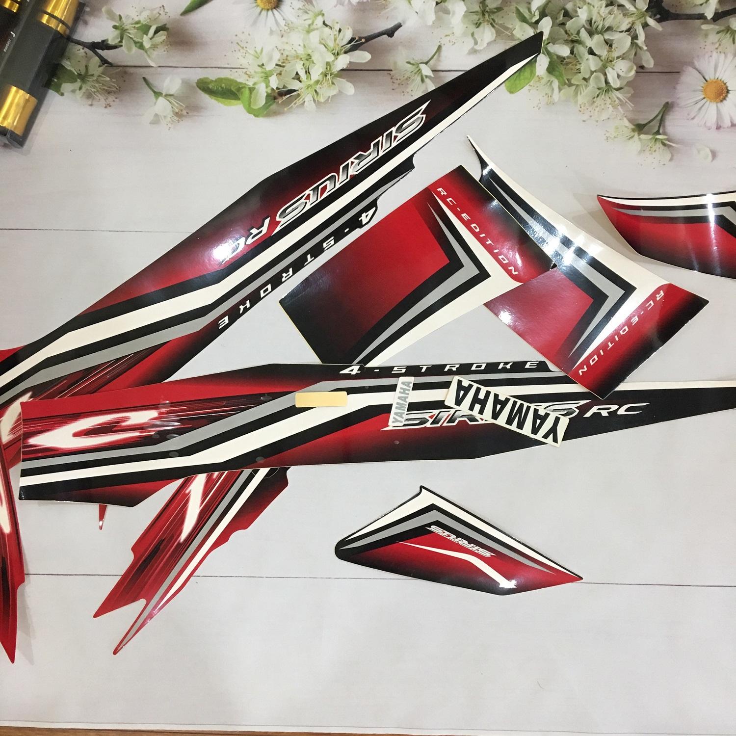 Tem decal xe máy - tem dán xe Sirius RC màu đỏ đen chữ RC trắng nền đen bền đẹp OX40-DD92, chuyên cung cấp phụ tùng xe máy