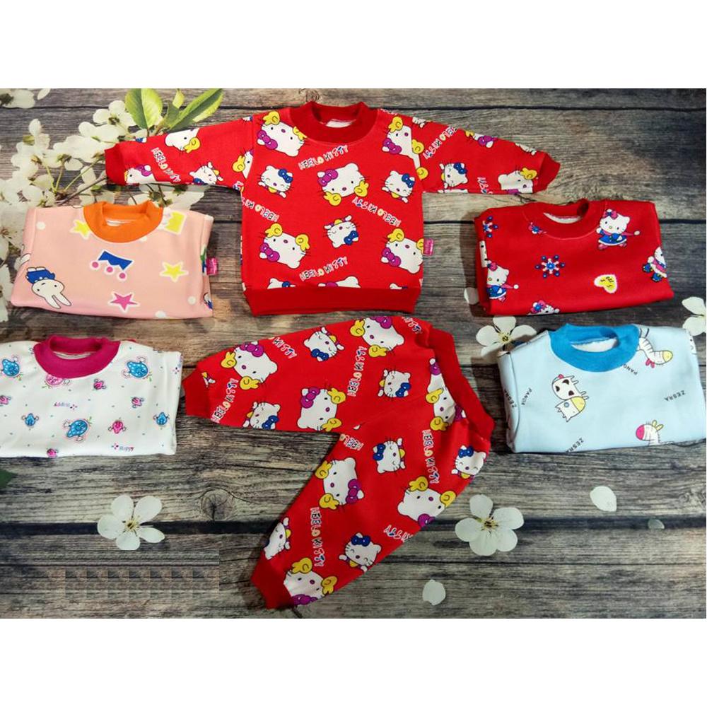 Combo 4 Bộ quần áo nỉ lót lông cực đẹp cho bé gái từ 5-14 kg _BNG (ảnh thật)