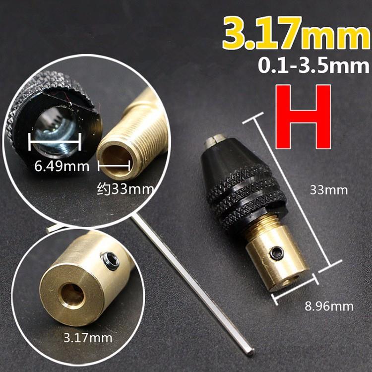 Đầu kẹp mũi khoan cho Motor trục 3.17mm