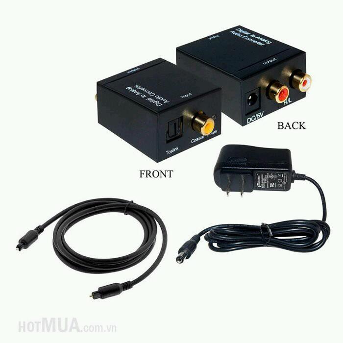Bộ CHUYỂN ĐỔI OPTICAL SANG AUDIO AV KÈM CÁP OPTICAL