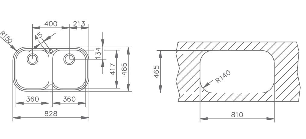 Bồn rửa chén chìm STYLO 2B