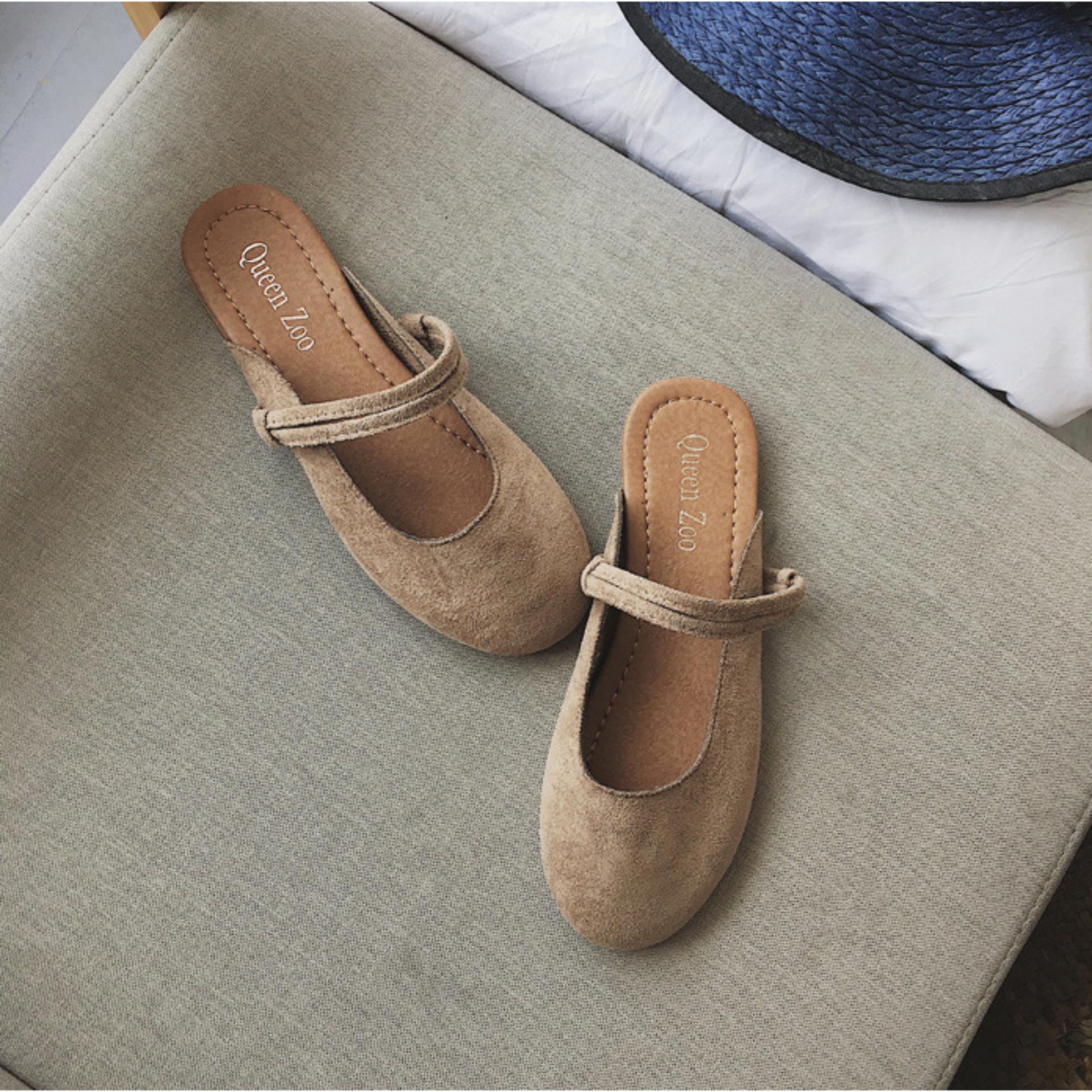 Giày Mules Nữ Da Lộn  Hottrend 2018