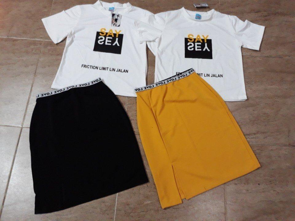 set bộ chân váy + áo thun cực xinh