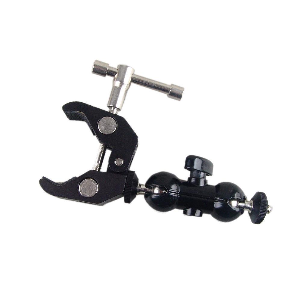 Magic arm mount mini xoay 360 độ và Kẹp ghi đông nhôm CNC siêu cứng gắn đèn Led Microphone