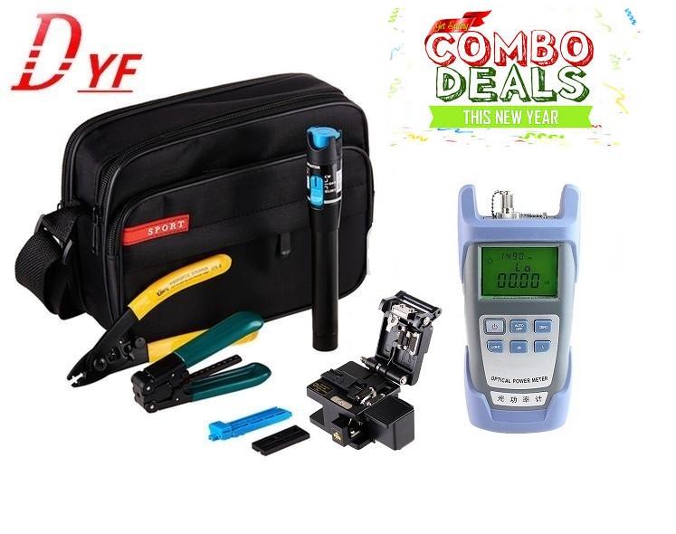 Máy đo công xuất quang+Dao cắt quang FC-60S+Bút soi sợi quang 5km+Kìm tuốt quang CFS-3+Kìm tách vỏ cáp quang Tặng Túi đựng dụng cụ quang