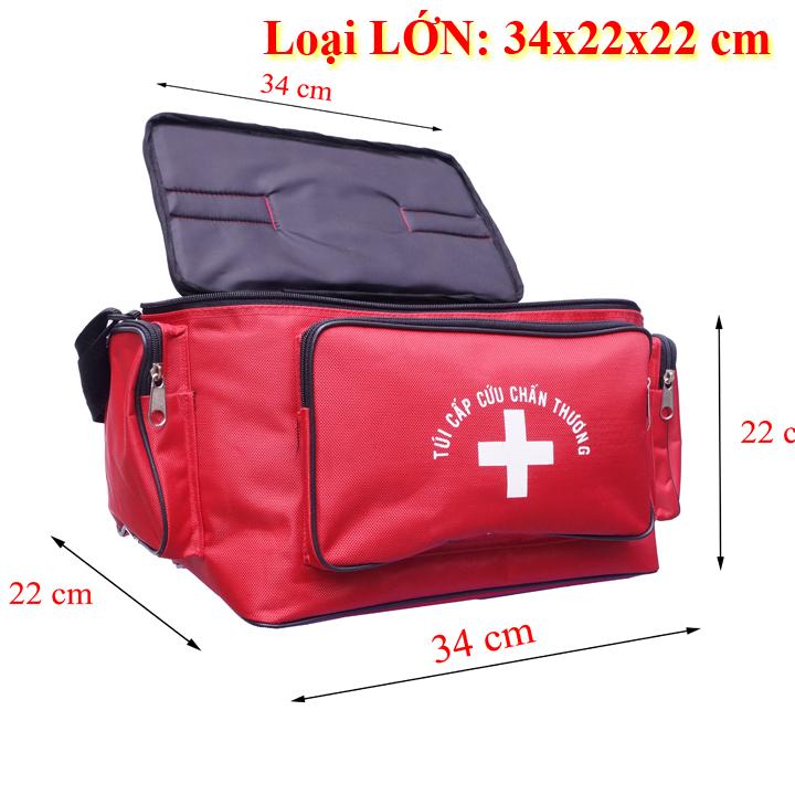 Túi cứu thương Đỏ Lớn: 34x22x22