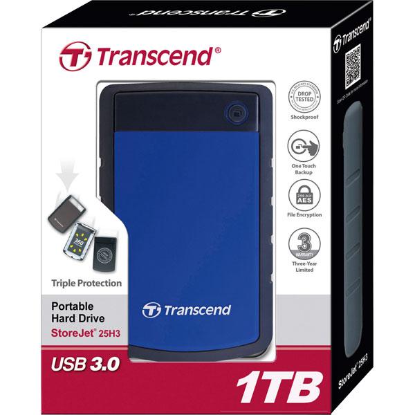 Ổ Cứng Di Động Transcend H3b 1TB (Xanh dương)