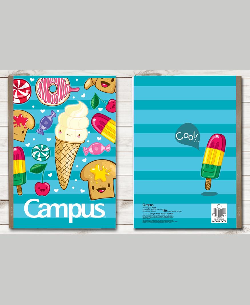 Tập 10 vở Campus Food 80 trang (Mua 10 tặng 3)