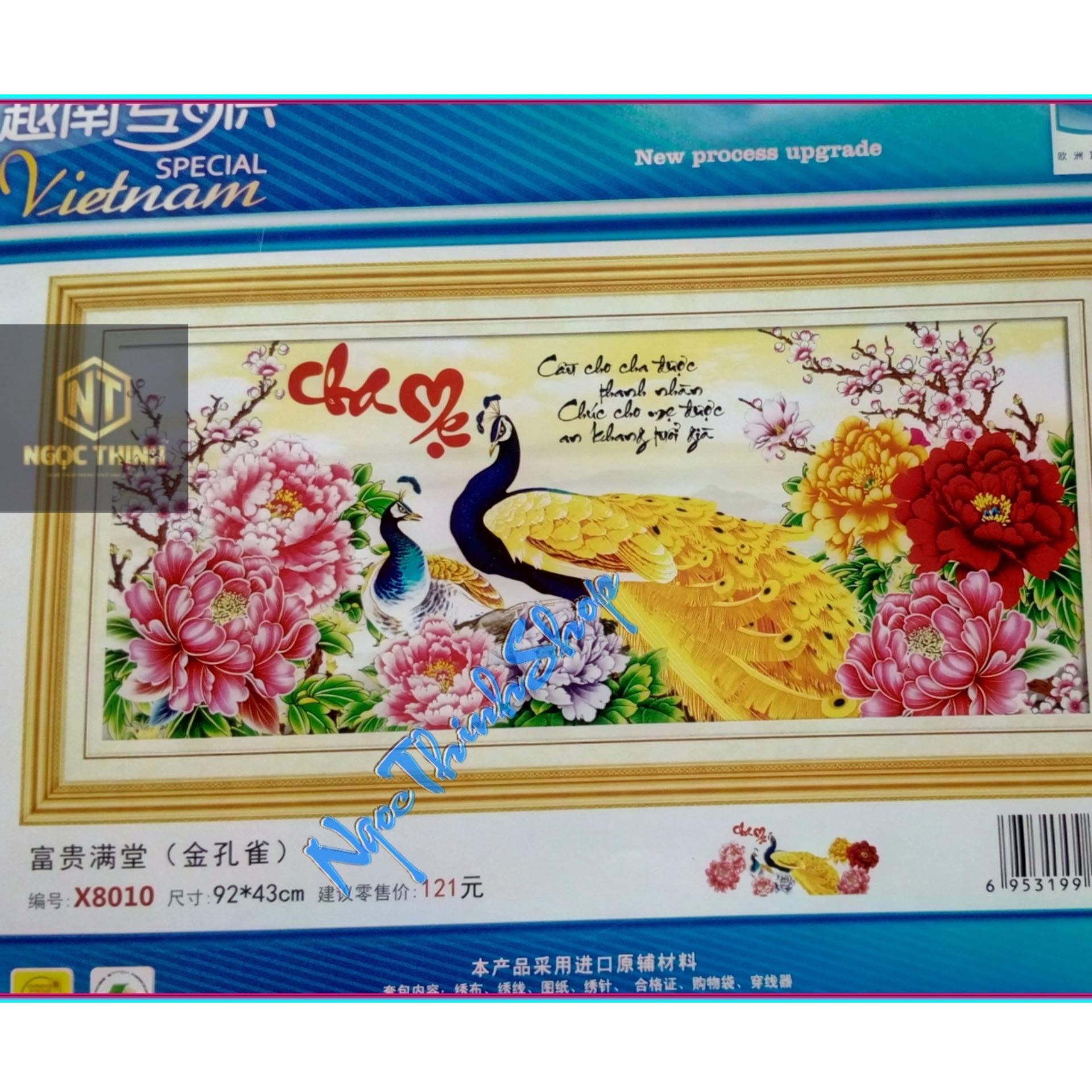 X8010-Tranh thêu chữ thập cha mẹ