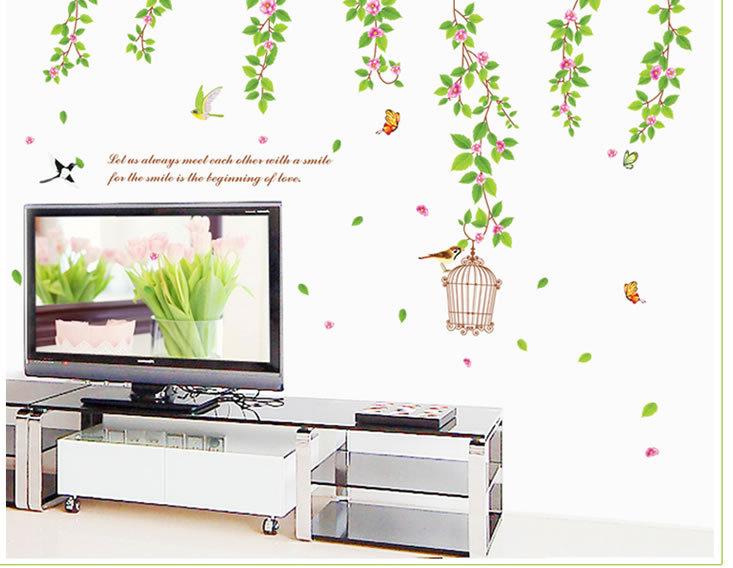 Decan dán tường 576839- Dây hoa lá