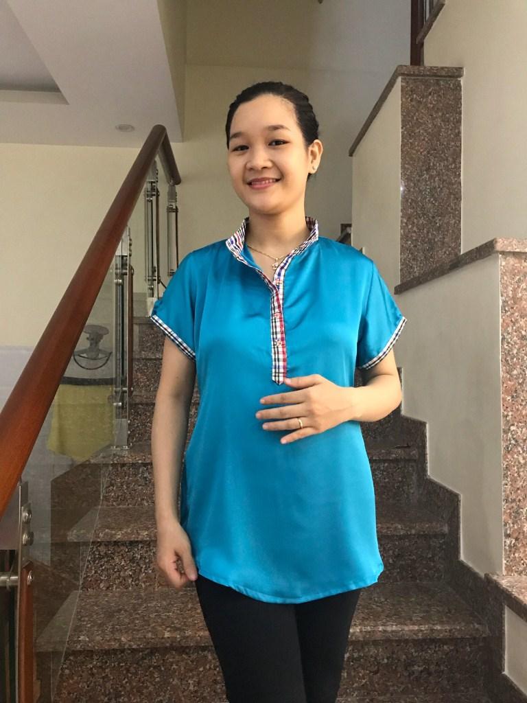Áo bầu lụa cổ trụ (vàng)