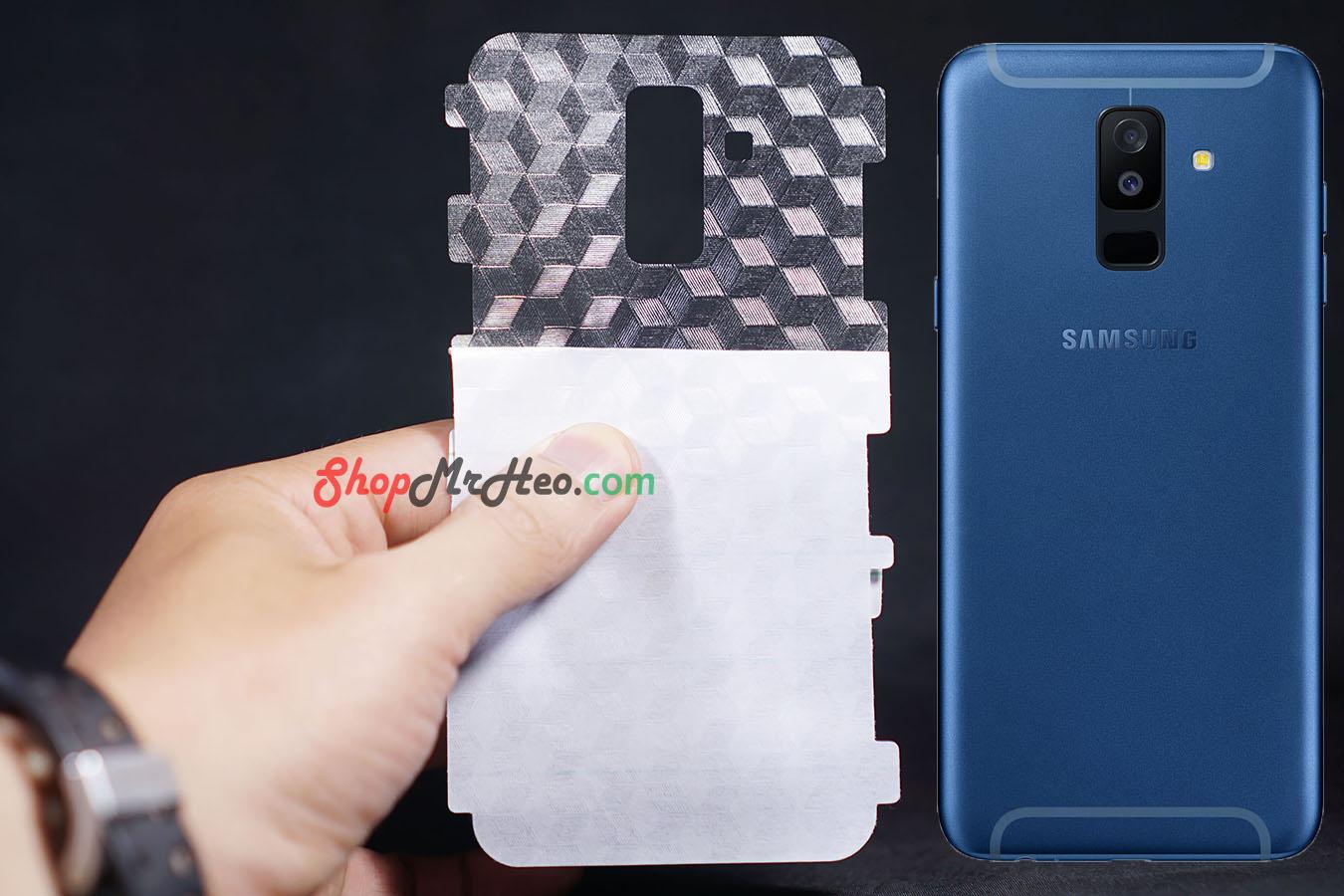 Bộ 3 Skin Dán Mặt Lưng Vân 3D Samsung A6 Plus 2018 - A6+