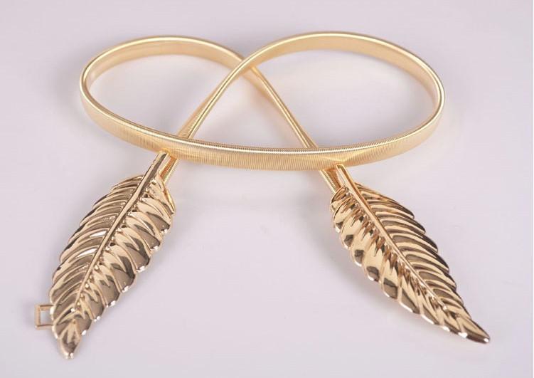[HCM]Thắt Lưng Kim Loại Co Dãn Hình Chiếc Lá Vintage