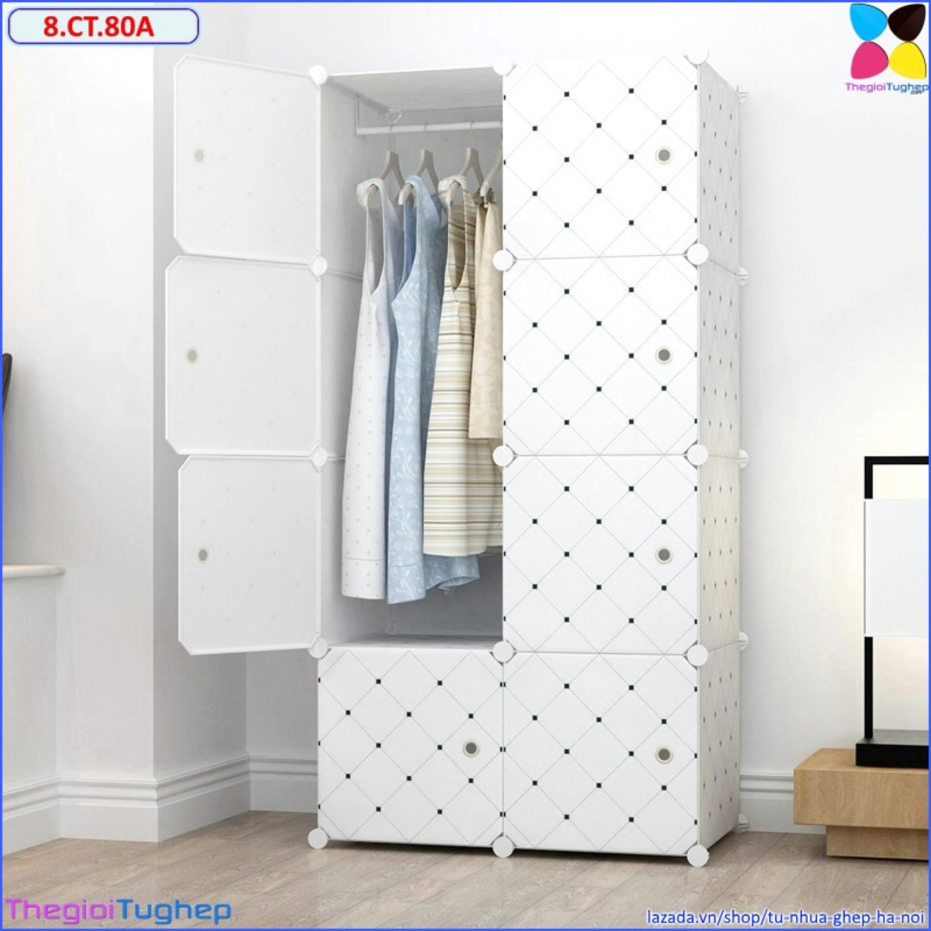 Tủ ghép đa năng 8 ô (Caro trắng)-8.CT.80A