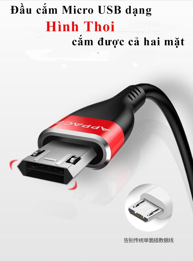 [HCM]Cáp sạc 3 đầu chính hãng APPACS iphone lightning micro USB USB Type C
