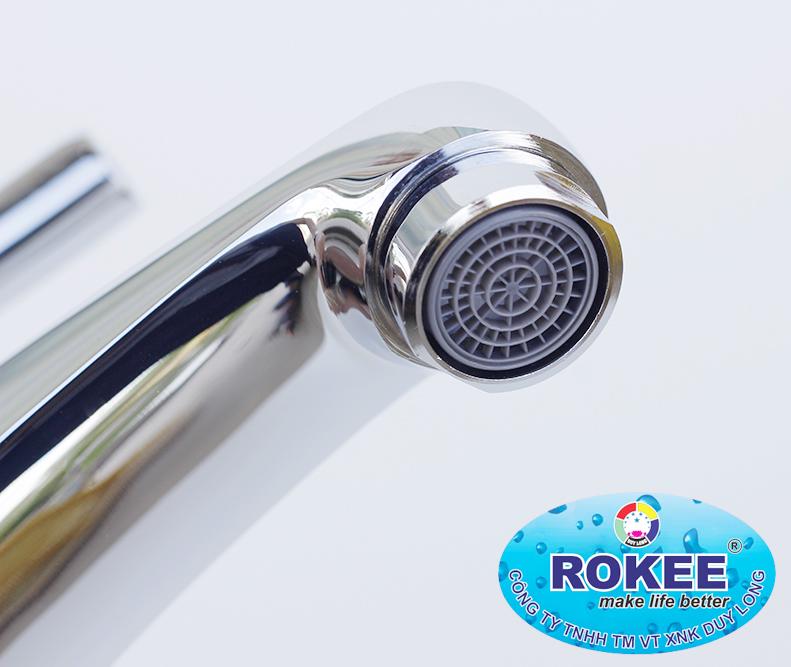 Vòi lavabo lạnh Rokee RCL303 (Trắng bạc)