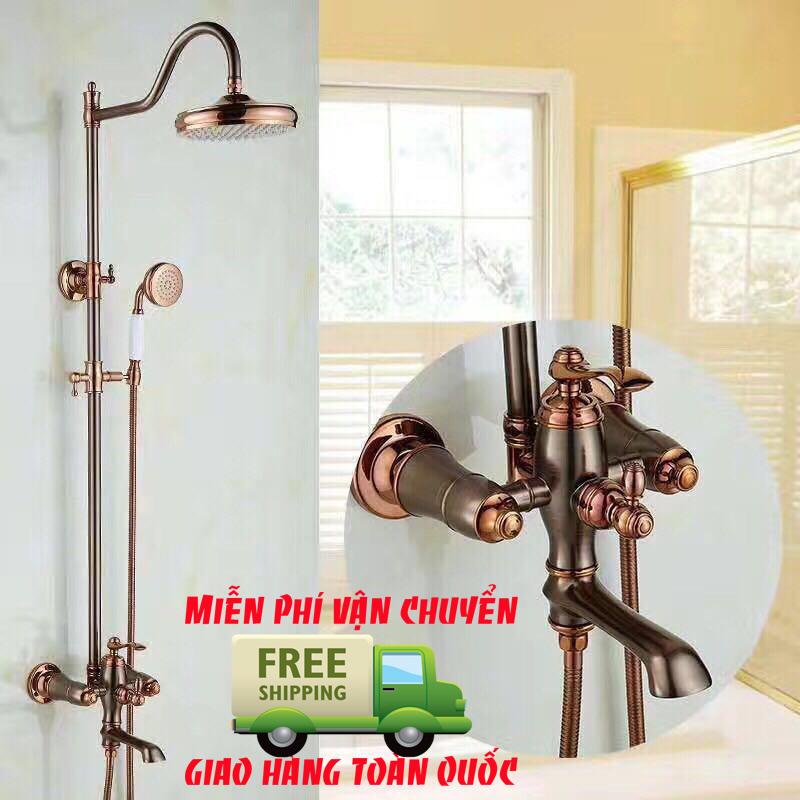 Combo sen cây đồng mạ giả cổ Ko4118 (kèm vòi lavabo)