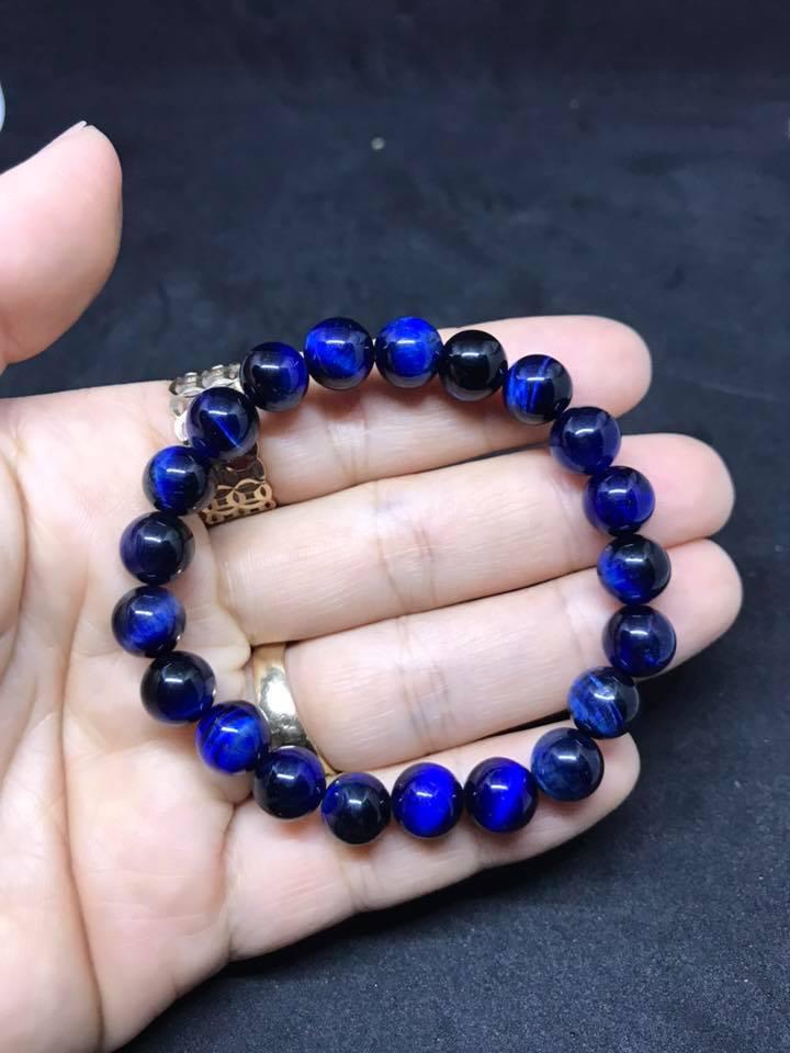 [HCM]VÒNG TAY ĐÁ MẮT HỔ XANH DƯƠNG 8LY