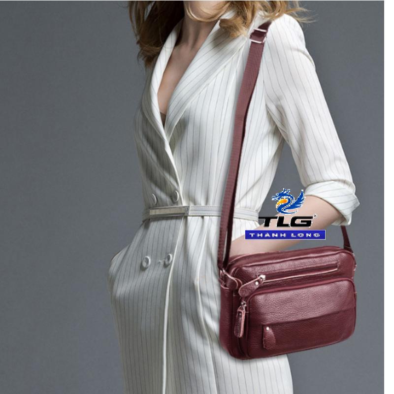 Túi đeo chéo da thật cao cấp Đồ Da Thành Long TLG 208235 - khuyen mai tui xach