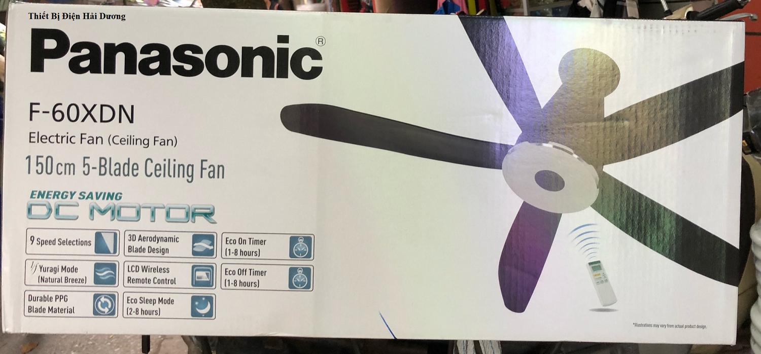 [Trả góp 0%]Quạt trần cao cấp 5 cánh Panasonic F-60XDN (Đen) - Điều Khiển Từ Xa- BH 1 Năm