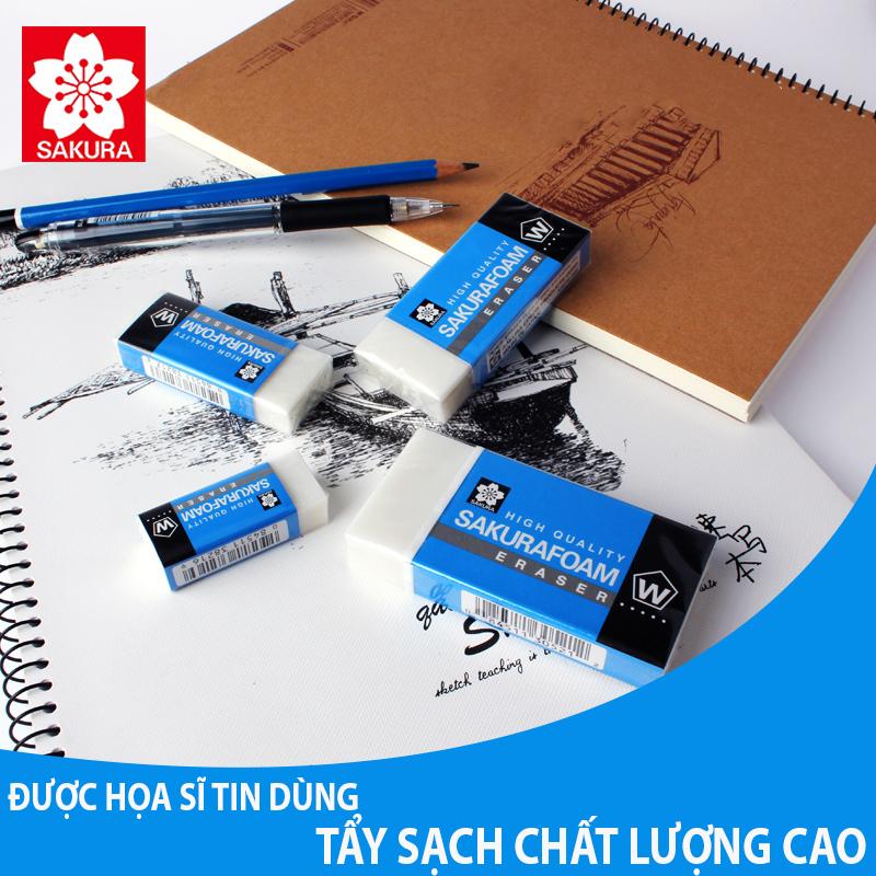 [HCM]BỘ 2 CỤC GÔM TẨY SAKURA FOAM 60 (43x17x10.3 MM)