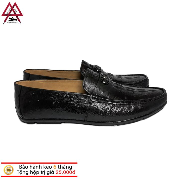 Giày Lười Nam Da Bò Vân Cá Sâu Cao Cấp - HS08