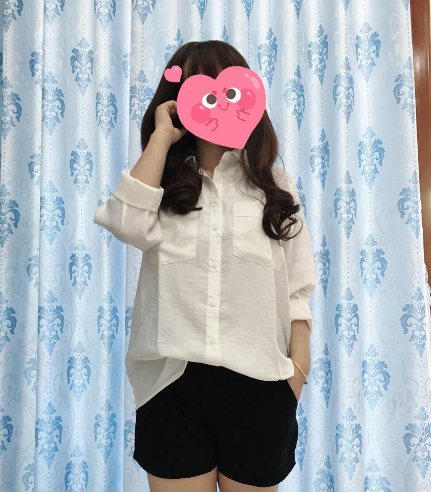 Sơ mi oversize đũi 2 túi