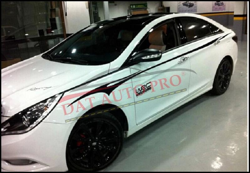 Tem Dán 2 bên thân xe WRC sport Line màu đen...