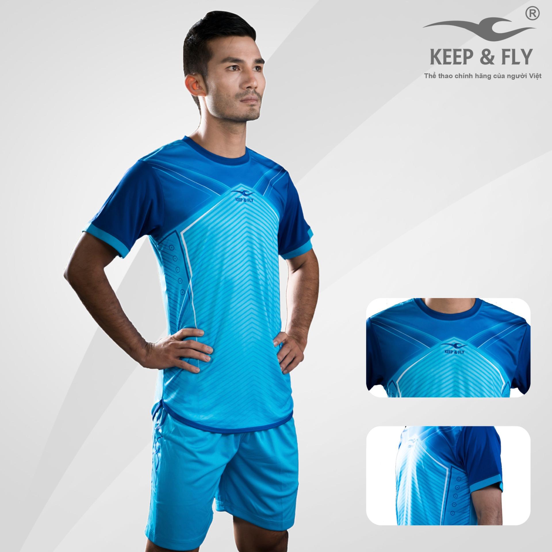 Bộ quần áo bóng đá cao cấp KEEP & FLY Brush Xanh Ya