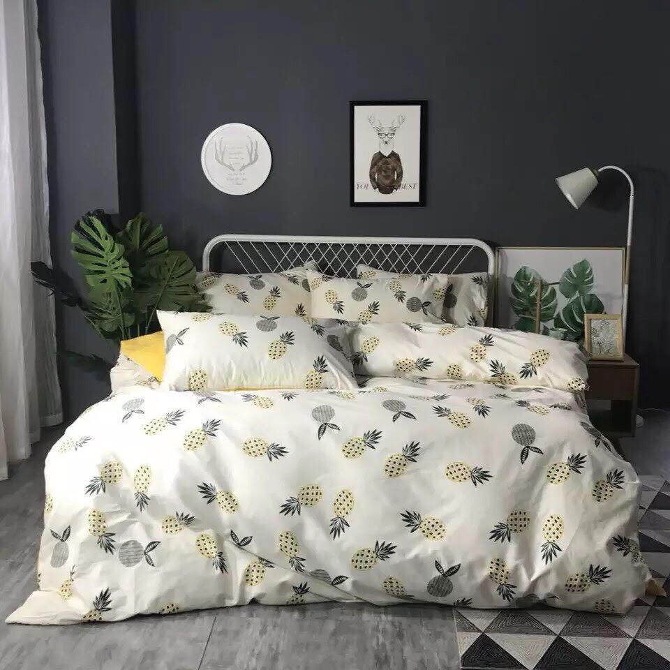 BỘ CHĂN GA GỐI TRÁI DỨA VÀNG CUTE.