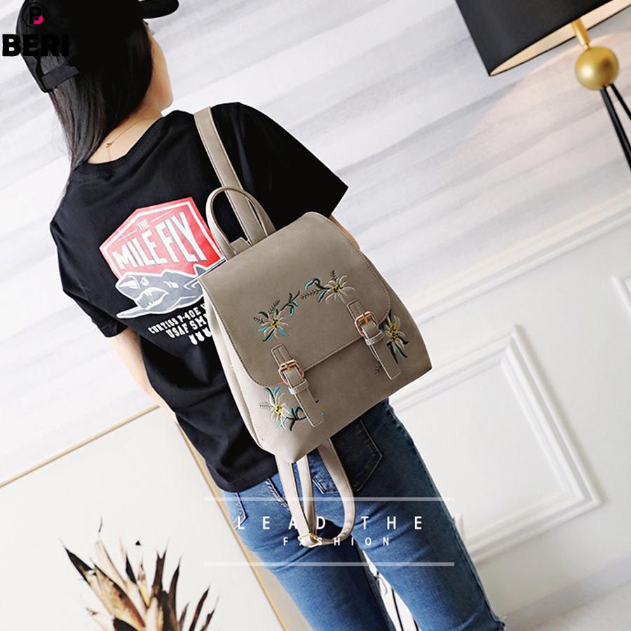 Ba lô nữ da thêu hoa cao cấp BERI 048-051
