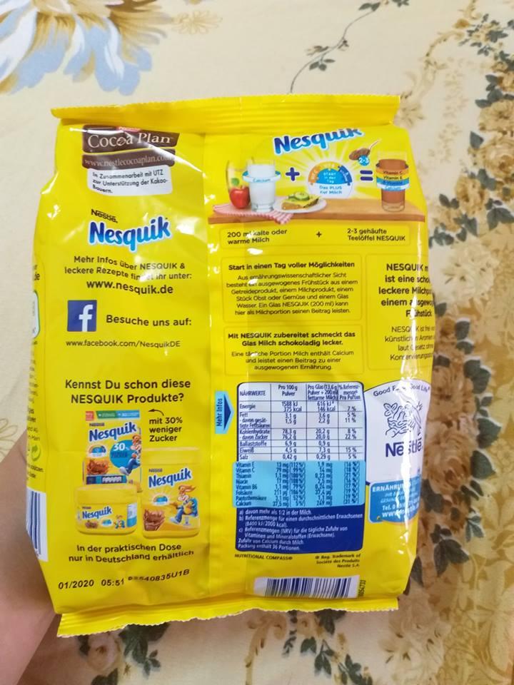 Cacao NesQuik Đức bao bì mới 350g