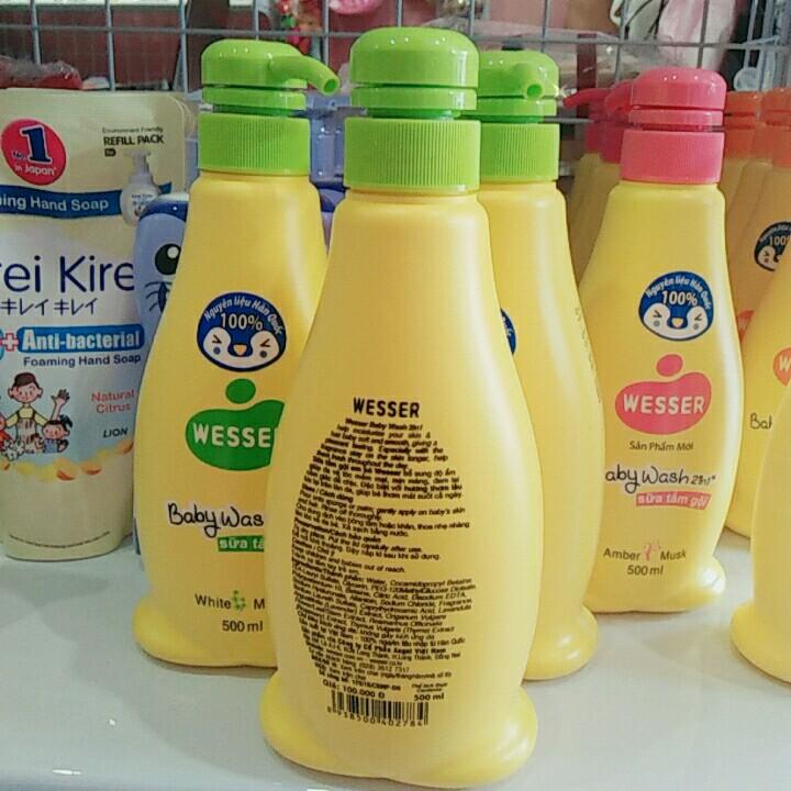 Sữa tắm gội Wesser 500ml - Xanh lá - sua tam goi