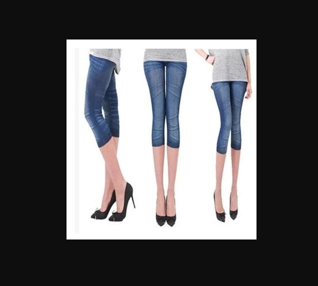 Sỉ 3 Quần Legging lửng giả Jeans thời trang