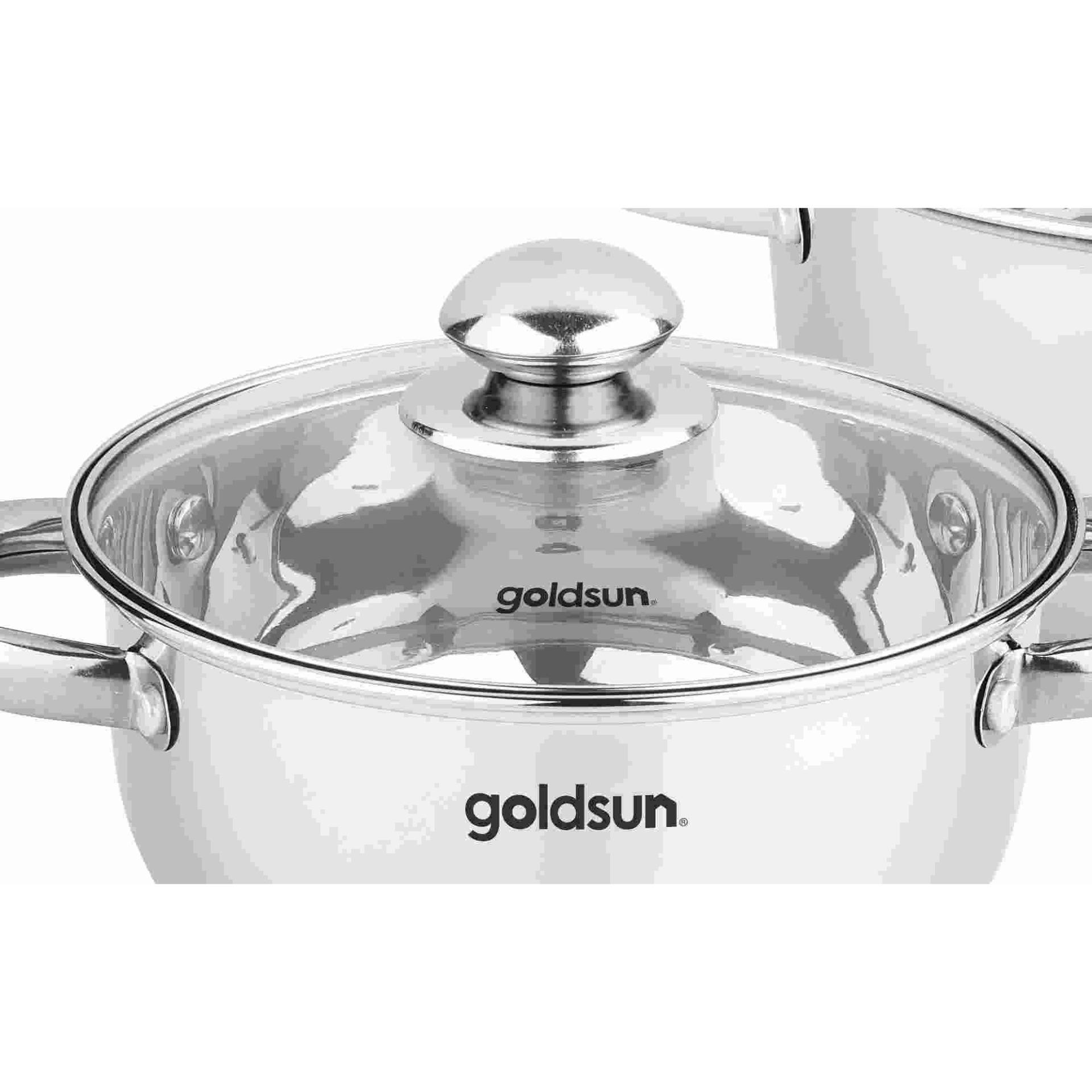 Bộ 3 nồi inox Goldsun dùng được cho bếp từ GE33-3306SG