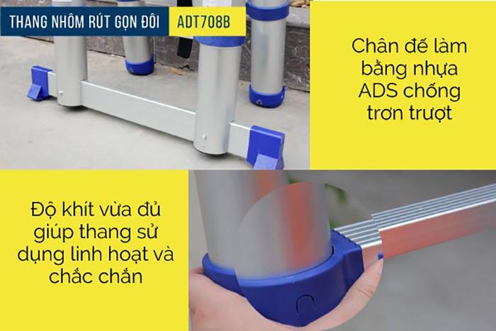 Thang nhôm chữ A rút gọn Advindeq ADT708B