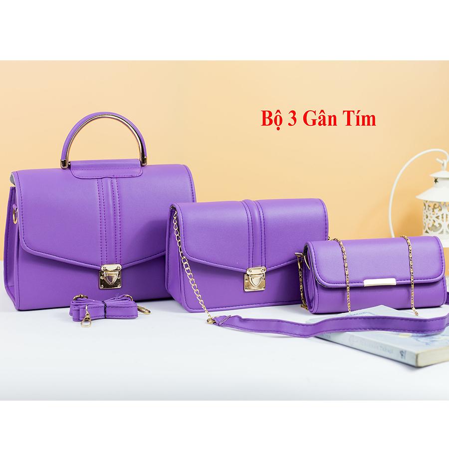 [Hằng Nga] Combo 3 Túi Xách Nữ  Khóa Bấm Sang Trọng