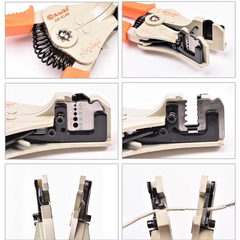 Kìm tuốt dây điện tự động Asaki AK-0340
