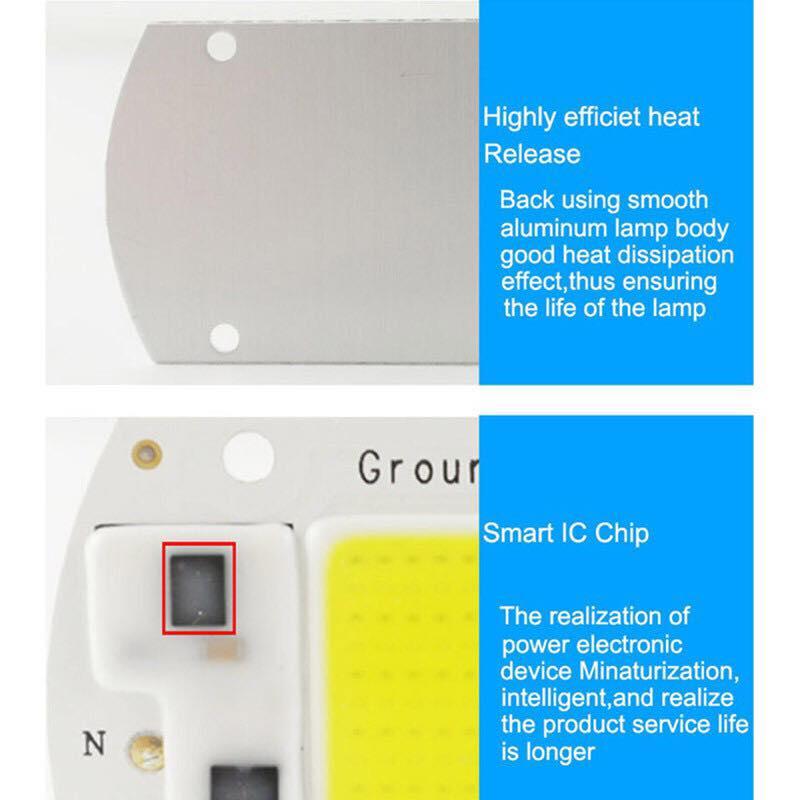 Đèn LED 20W 30W 50W Floodlight COB Chip 220V Thông Minh.