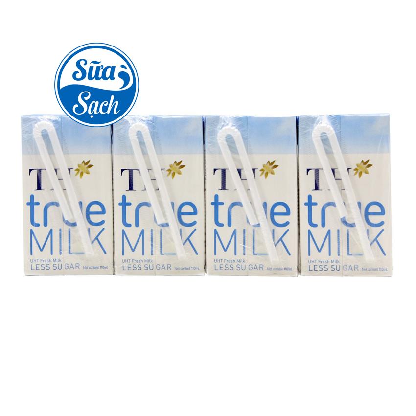 Thùng 12 lốc sữa TH true milk ít đường 110ml