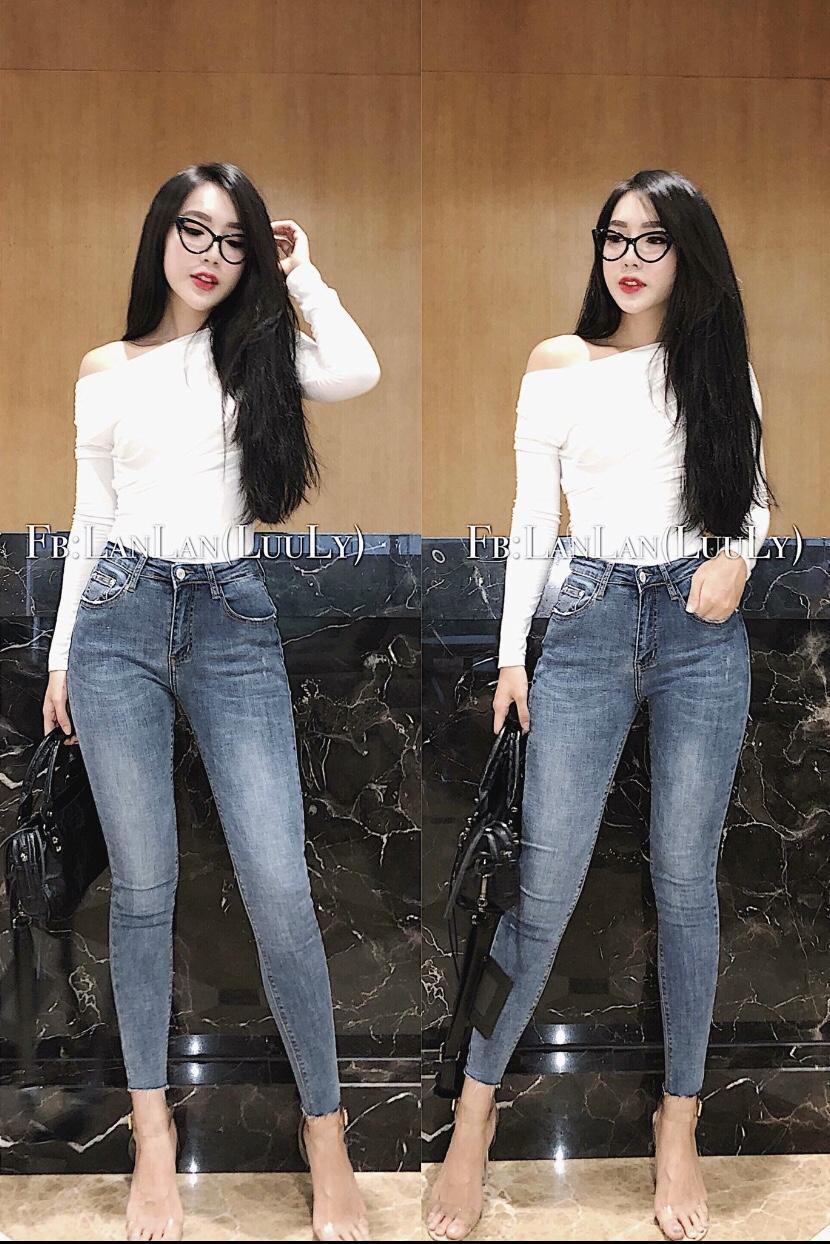 [HCM]QUẦN JEAN NỮ BIG SIZE ĐẸP màu xanh xám cào xước nhẹ 2396 - MoliJeans