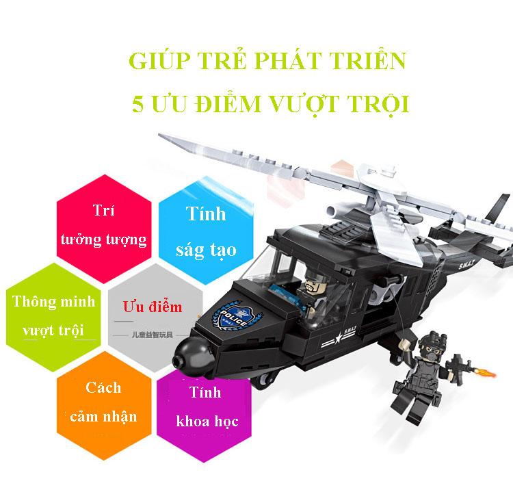Lắp ráp Lego trực thăng đặc nhiệm SWAT - 6505