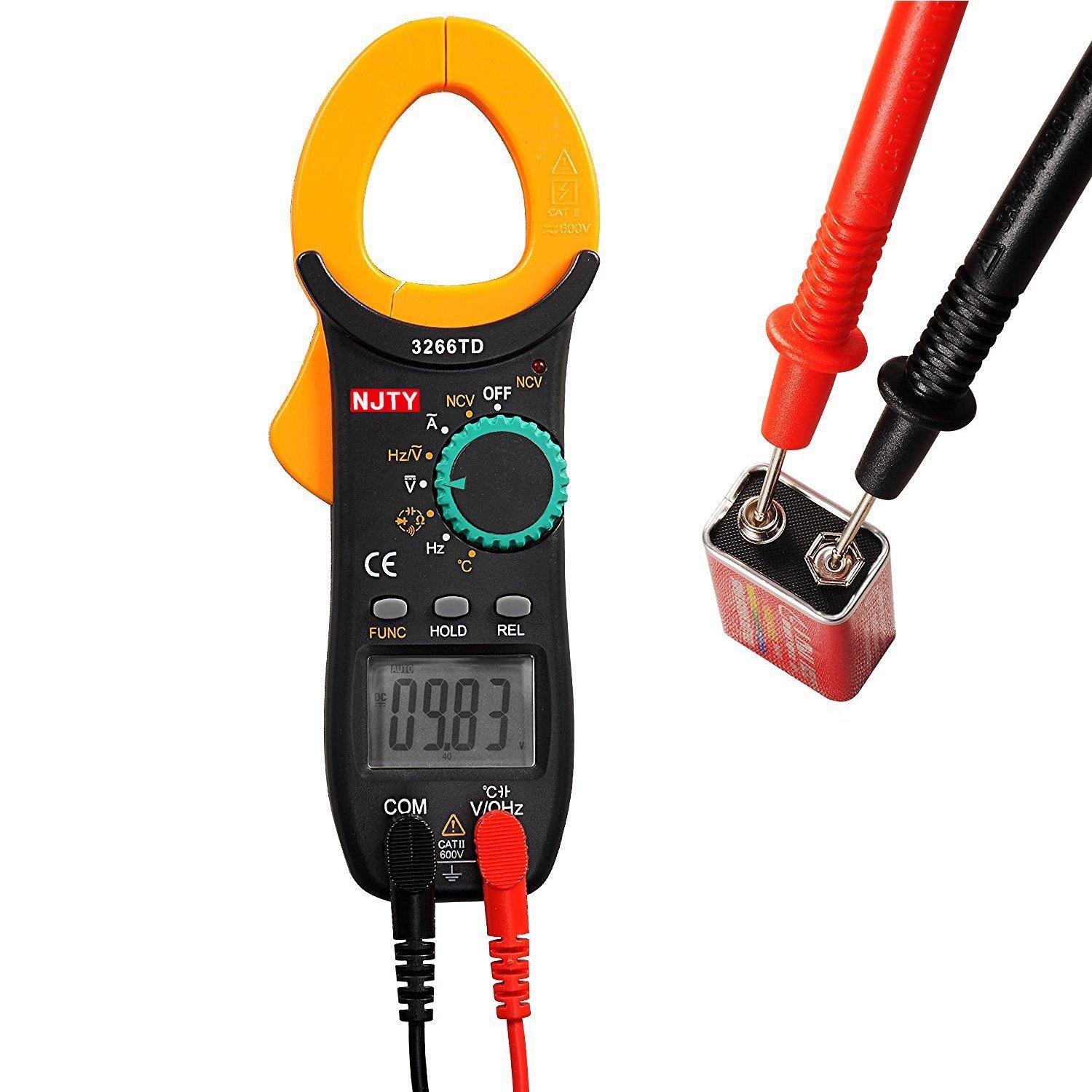 Ampe kìm kẹp mét NJTY 3266TD bỏ túi, công cụ sửa chữa điện , điện lạnh đo được nhiệt độ.