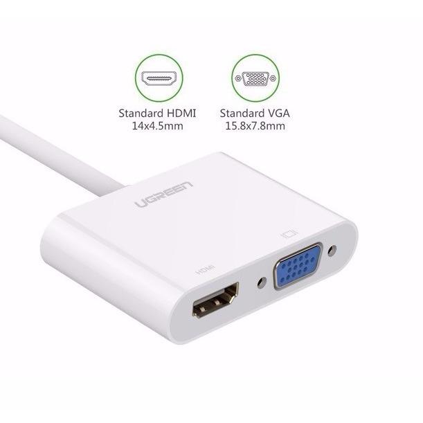 Cáp Micro HDMI to VGA + HDMI chính hãng Ugreen 30354