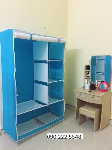 Tủ vải quần áo 3d Trang Anh (xanh dương)