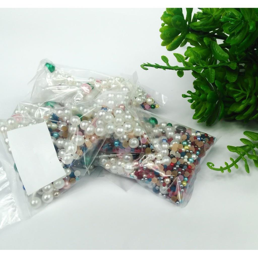 Hạt trai tròn gắn nail nhiều size nhiều màu