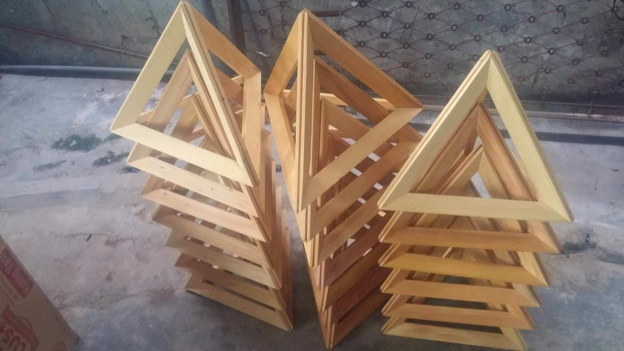 Đèn gỗ Tam Giác 3d