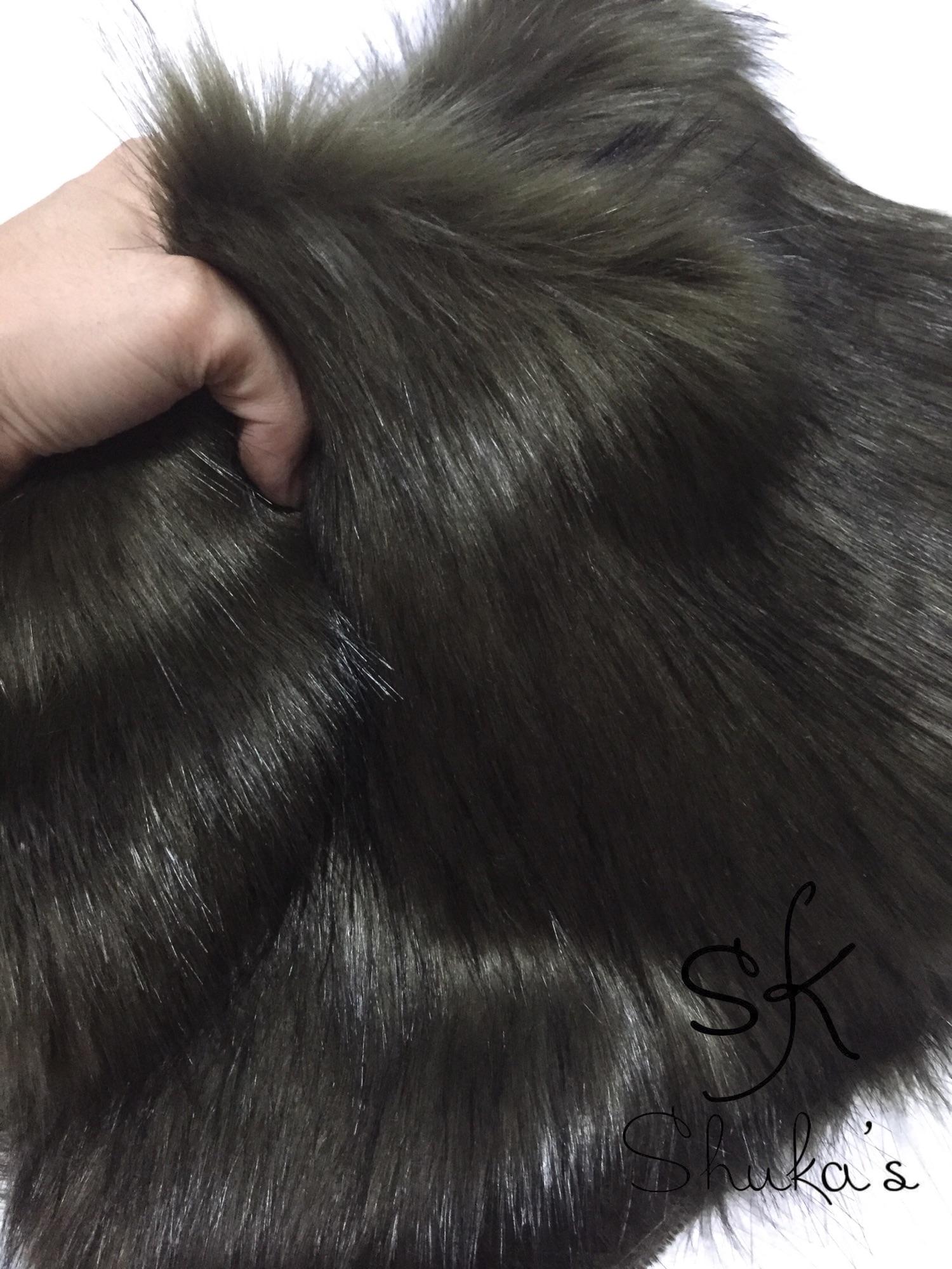 Thảm lông chụp nail - xanh rêu 40x50